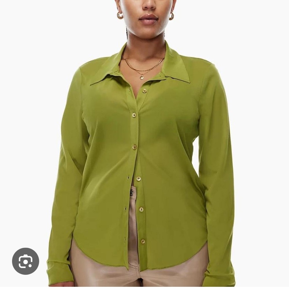 Aritzia Wilfred Pose Long Sleeve Button Down in Wave Blue